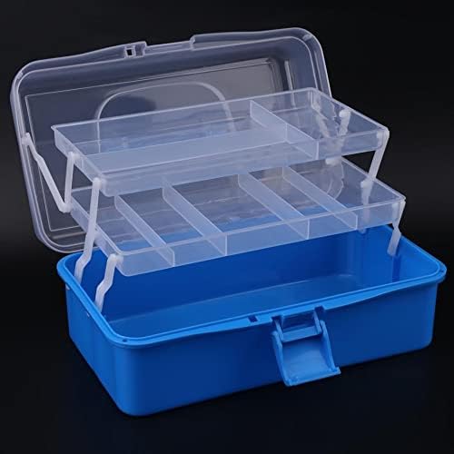 JKUYWX задебелен преклопен три слоја кутија за складирање на алатки Организатор за контејнер со кутија за складирање на алатки за електрична енергија за рачки хардве