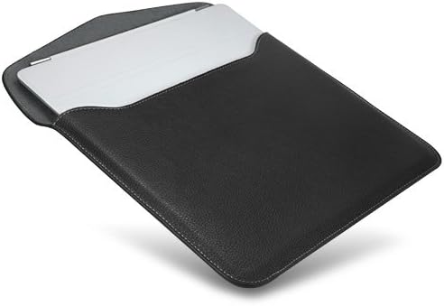 Boxwave Case компатибилен со конвергентен дизајн Аполо - Извршна кожна торбичка, тенок кожен ракав за ракав со мека постава - џет црна