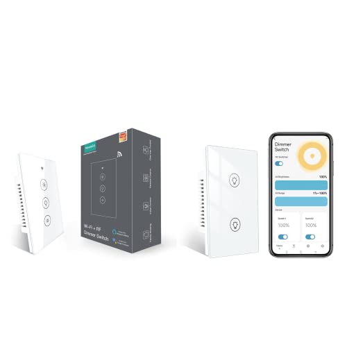 Moesgo WiFi Smart Dimmer Switch, потребна е неутрална жица, 2,4G WiFi Dimmer Light Switch, Апликација за далечински контра -паметен живот,