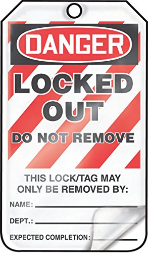 Ознаки за заклучување на Accuform, пакет од 5, заклучена опасност не се отстрануваат, направивме ознаки во согласност со OSHA, PF-картон