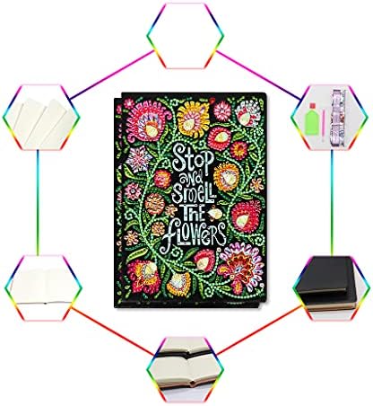 5Д дијамантски сликарски тетратка Текстуална станица и мириси на цвеќиња Комплети за покривање кожа DIY специјален облик списание