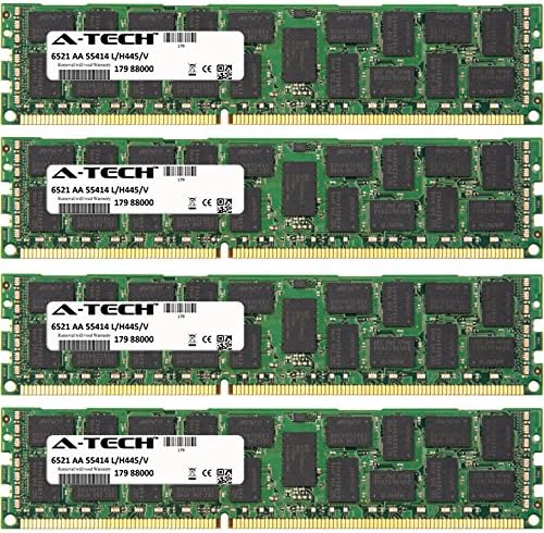 A-Tech 64 GB комплет за Dell Precision Workstation Series T3600, T3610, T5600. DIMM DDR3 ECC Регистриран PC3-12800 1600MHz Dual Rank Server RAM меморија меморија