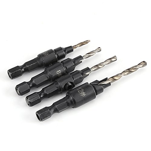 4PCS HSS вежба бит сет 1/4inch Hex Shank HSS вежба за вежбање Брза промена681012 Алатка за обработка на дрво