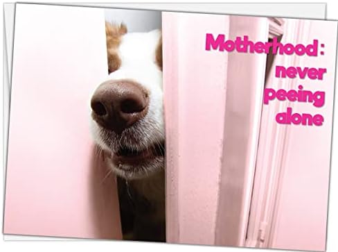 Слава на мајчинството на кучиња: Никогаш не eиркајќи сам среќен ден на мајката 7 на 5 инчи честитка со гранична колиба со плик за испраќање