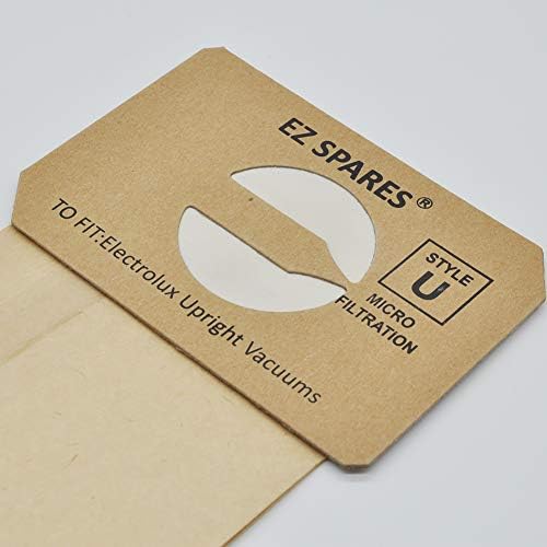 EZ SPARES 30 PCS замени за електролукс исправен вакуум чистач стил u Електролукс тип u торби, торба за прашина од хартија, изработена од хартија,