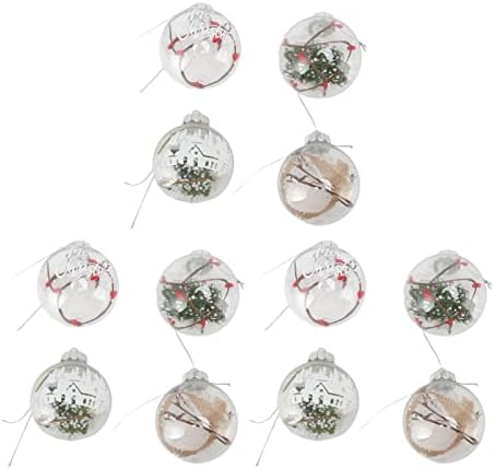 божиќни висечки украси,украси за новогодишна елка,божиќни топчиња, 12 парчиња Божиќна Декорација Топка Иновативна Изработка Разнишани Божиќни