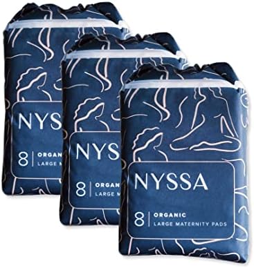 Органски памук за памук на NYSSA Екстра-долги постпартални влошки, 3x8-пакет, FSA/HSA квалификуван