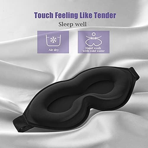 onaez маска за спиење, адаптивно прилагодување 3D контурирана маска за очи за жени мажи Светло блокирање на маска за спиење