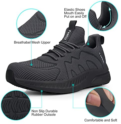 Menshit Mens Non Slip Walking Snakers Shateks Slightweight Shiptible Slip на чевли за трчање Атлетски теретани тениски чевли за мажи