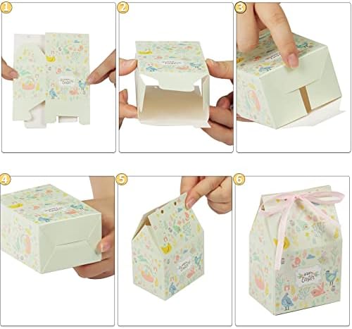12пакувајте Велигденски Кутии за Лекување Со Лента, Велигденска Кутија За Подароци Специјално Користена За Колачиња За Бонбони Од Велигденско