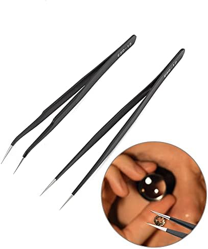 Лантро ЈС анти -кавга од не'рѓосувачки челик за шминка за трепки од трепки - лесна и прецизна алатка за калемење и уметност за нокти