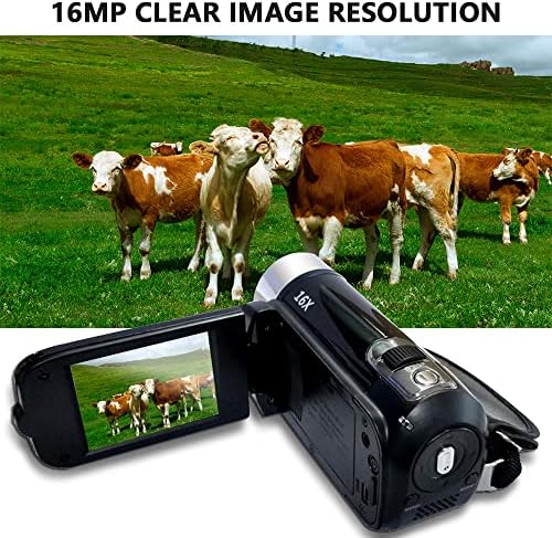 Xixian Portable 1080p Дигитална видео камера со висока дефиниција DV Camcorder 16MP 2,7 инчен LCD екран 16x Дигитален зум Вградена батерија