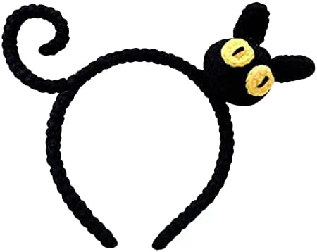 Тдбм Црна Мачка уши лента за глава, мачка ленти за жени и деца, голем Косплеј Главата Обвива За Мачка костим