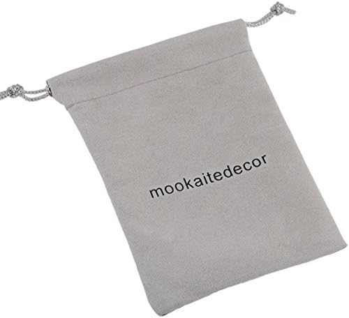 Mookaitedecor сет од 5 во форма на месечина за лекување кристал џеб палми камења, полиран камен од реики за балансирање на чакра, изработка