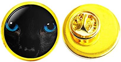 Црна мачка игла, брош за мачки, накит од црна мачка, готски пин, уметнички пин, подарок за пријателски накит за семејство Ноќта на вештерките, М269