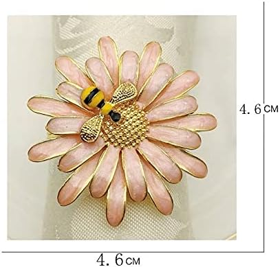 N/A 12 парчиња/комплети креативно ново копче за салфетка од пчела, салфетка, западно-стил цинк легура прстен со високи ресторани