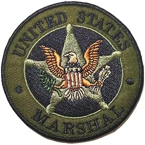 Американски маршал везење лепенки воен тактички морал лепенка за лепец амблем Апликат кука закрпи за облека за ранец додатоци