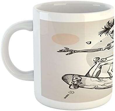 Амбесон змеј кригла, домородни јапонски змејови бела позадина виталност суштества Мит печатење, керамичко кафе чаша чаша за пијалоци од чај