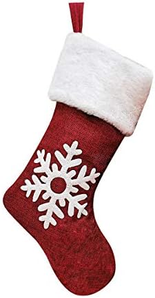 Chictry Божиќни чорапи Класично почувствувано полнети новогодишна елка виси бонбони играчки за подароци торбички чорапи украс