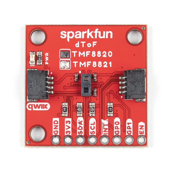 SparkFun QWIIC DTOF Imager - TMF8820-5000mm опсег на откривање - Директен сензор за време на летот - единечен модуларен пакет со поврзан