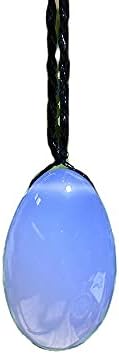 Yclin Blue Chalcedony јајце во форма на јајце во форма на кристално лековити приврзоци сина кристална приврзоци