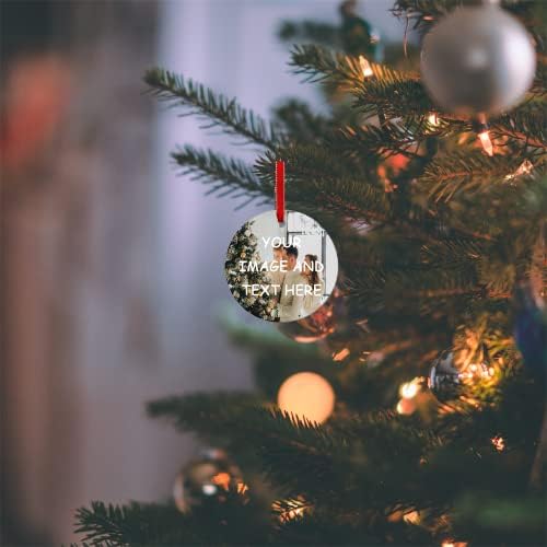 Керамичка елка што висат украси Прилагодени прилагодени Божиќни украси Персонализирани фото -украси Фото украс топка