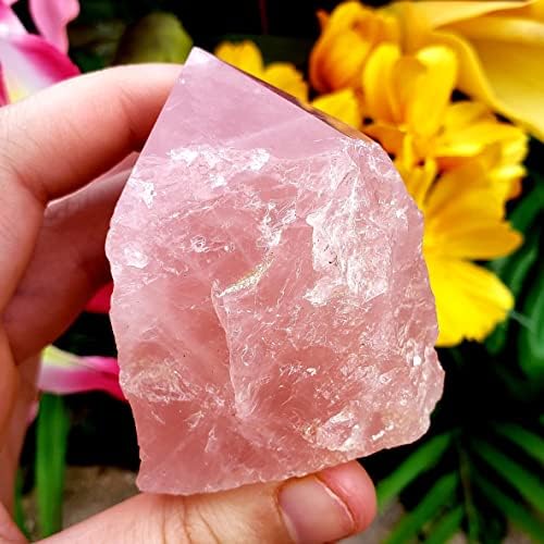 Роуз кварц груба полуполиран пресечен момент за стоење на природна лекување Метафизички чакра кристален скапоцен камен примерок 3