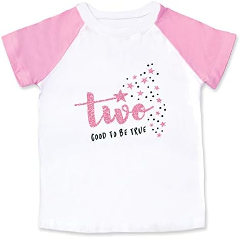 Дива и среќна 2-годишна 2-ри роденденска маица маица маица облека две девојчиња розови 2T & 3T