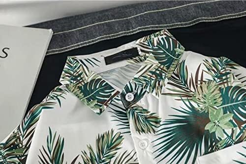 2023 Нови машки хавајски цветни кошули памук копче надолу тропски кошули за плажа со џебни врвови на полиестер