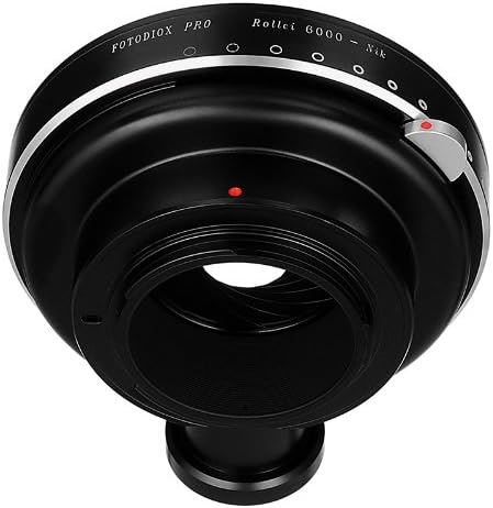 Fotodiox Pro Iris Lens Mount Adapter компатибилен со леќите на Rollei 6000 до камерите на Nikon F-Mount
