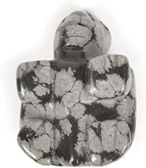 Justinstones Снегулка Обсидијан заздравување кристал старател желка желка џебни камени фигурини врежани скапоцени камења занаети