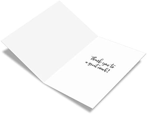 NobleWorks - 1 Благодарам Notecard за наставникот - Тимска спортска благодарност, картичка за благодарност на студентски спортисти со плик, белешки