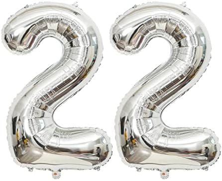 XLood број 22 балони 32 инчи дигитален балон азбука 22 роденденски балони цифри 22 хелиум балони големи балони за роденденски забави