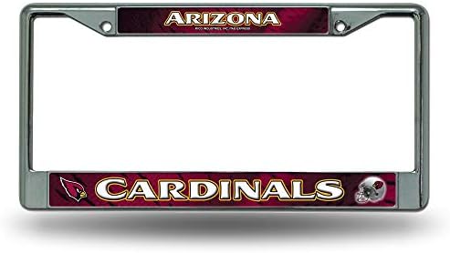 Rico Industries NFL Football Arizona Cardinals 12 x 6 Chrome Frame со декларативни инсерти - автомобил/камион/SUV Automobile додаток