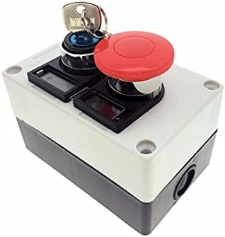 Станица за копче за притискање, 660V 10A 2 Позиција Вклучено/Исклучено Моментно заклучување на копчето за заклучување на црвената печурка од 40мм Црвена печурка