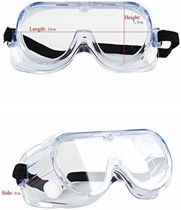 Очила за прскање антихемиски безбедносни очила Доказ за прашина, јасен неоткриен леќа Кристално чиста и анти -магла дизајн - отпорност