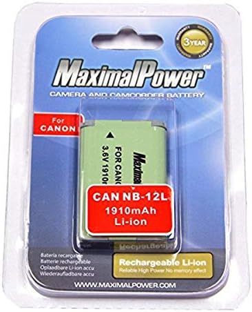 Батерија за замена на MaximalPower за Canon NB-12L Canon Legria Mini X, PowerShot N100, PowerShot G1 X Mark II Дигитална камера