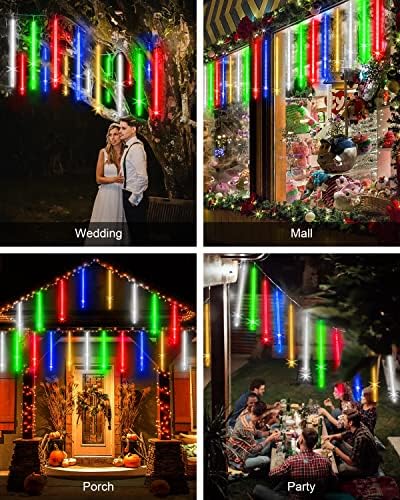 Метеорски туш светла Божиќни светла 1080 LED метеорски светла водоотпорни 20 инчи 20 цевки каскадни паѓаат светла за дождови за празнична свадба Нова забава градинарск?