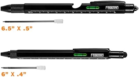 Фримен мулти-алатка пенкало сет w/полнење со мастило и батерии-пенкала, стилус на екранот на допир, светлина, стандардни и метрички