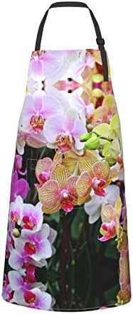 ФЕФЕКС Орхидеи водоотпорна престилка со џебови, прилагодлива должина, за готвење кујнски готвач за градинарство