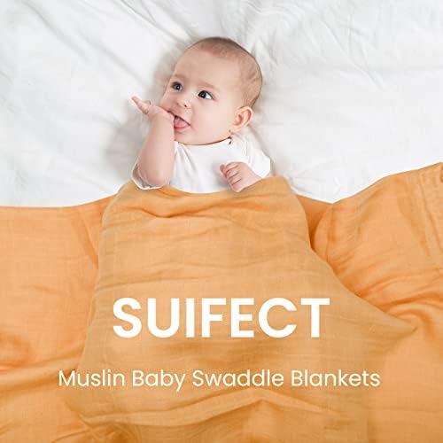 Muslin Swaddle Claints за бебешки момчиња, девојчиња - Органски мек бамбус бебе за бебиња ќебе унисекс, дишење на ќебиња, приеми за новороденчиња, 4 пакувања, 47 x 47 инчи