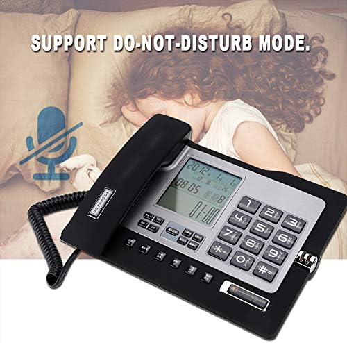 Corned телефон, големо копче за телефон за сениори, со дигитален систем за одговарање и лична карта за повик, екстра-голем дисплеј