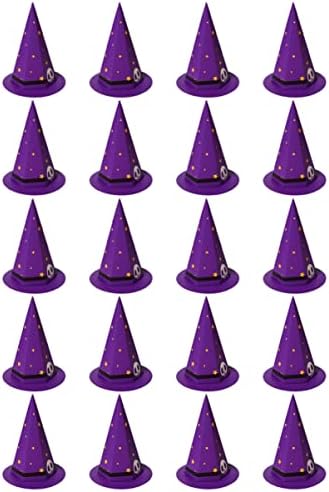 Абаодам 40 парчиња Снабдување Третирајте Ги Висечките Реквизити За Складирање На Забави Дружење Со Подароци Смешни Хартиени Вештерки Виолетови Капи Моделирање На
