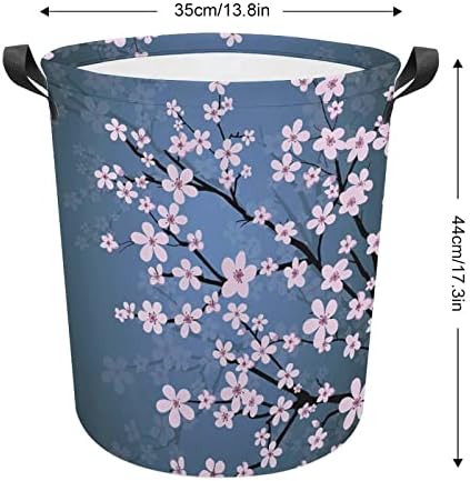 Сакура Јапонски Цветови Од Цреша Корпа За Перење Преклопливи Алишта Ја Попречуваат Кантата За Складирање Канти За Перење Со Рачки