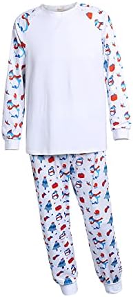 Diyago празнични семејни пижами за појавување на сетови, маичка со долг ракав и панталони за ноќна ноќ, PJ Nightwear, поставена смешна облека за спиење