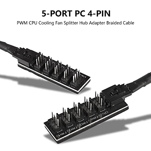 CERRXIAN PWM Вентилатор Центар Сплитер 1 до 5 Сплитер СО LP4 4pin IDE Кабел За Напојување, компјутер Процесорот Ладење 4 ПИНСКИ/3pin Вентилатор