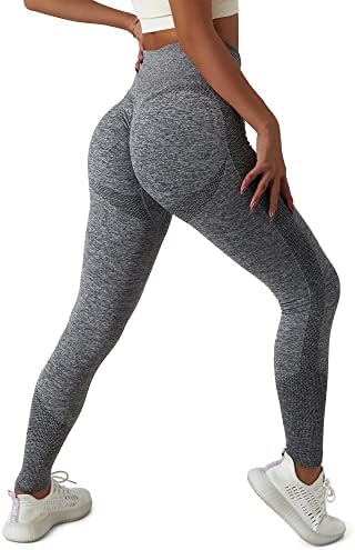 Turbofit Беспрекорни хеланки за лифт за задникот за жени со високи половини за вежбање јога панталони Контрола на стомакот Атлетски хулахопки