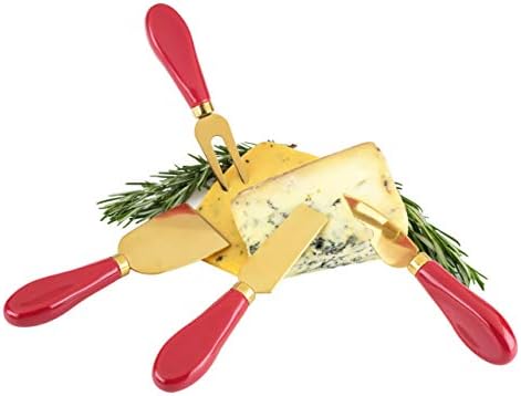 Твин Рустикален празник керамички сет сирење алатки, 1 еа, црвена боја