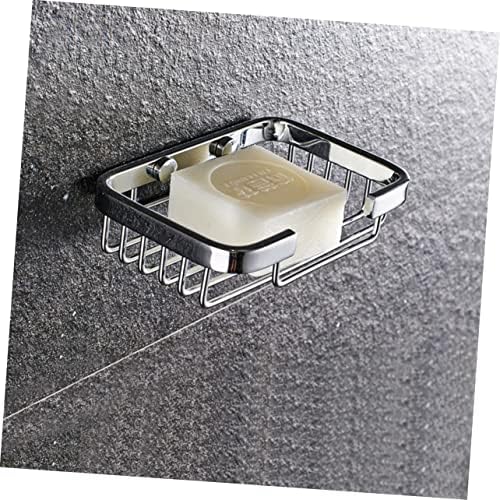 Zerodeko Box Wallид монтиран држач за сапун од не'рѓосувачки челик сапун решетка за сапун сапун сапун кутија сребро земете сапун