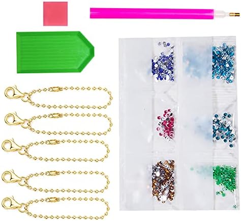 5 пакувања Пеперутка дијамантска сликарска слика за клучеви DIY дијамантски комплети за сликање за деца за возрасни почетници Дијамантски